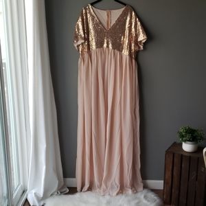 Pink Blush/Rose Gold Maternity dress size 4xl
